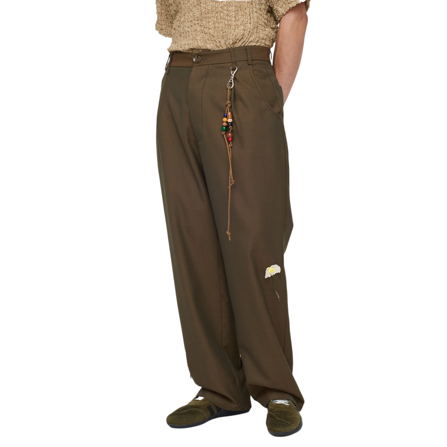 Song For The Mute "Flower" Loose Pleated Pant Brown
