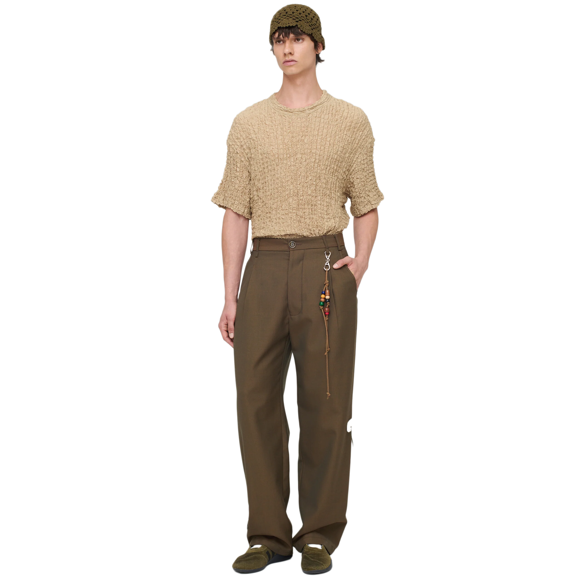 Song For The Mute "Flower" Loose Pleated Pant Brown
