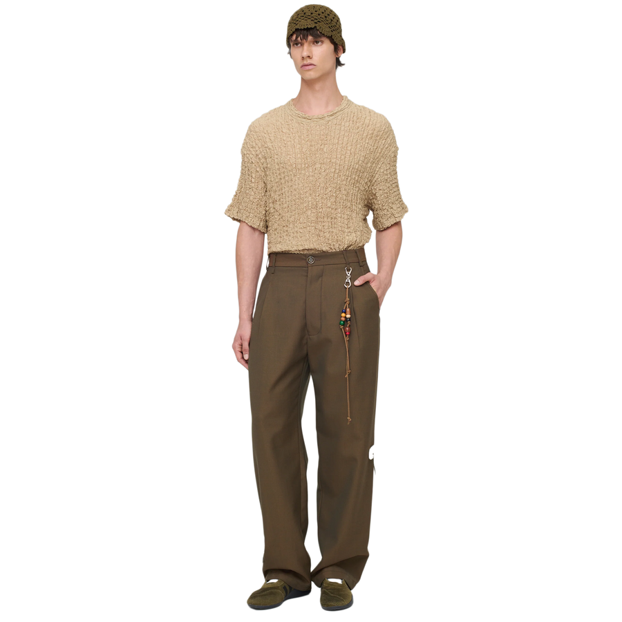 Song For The Mute "Flower" Loose Pleated Pant Brown