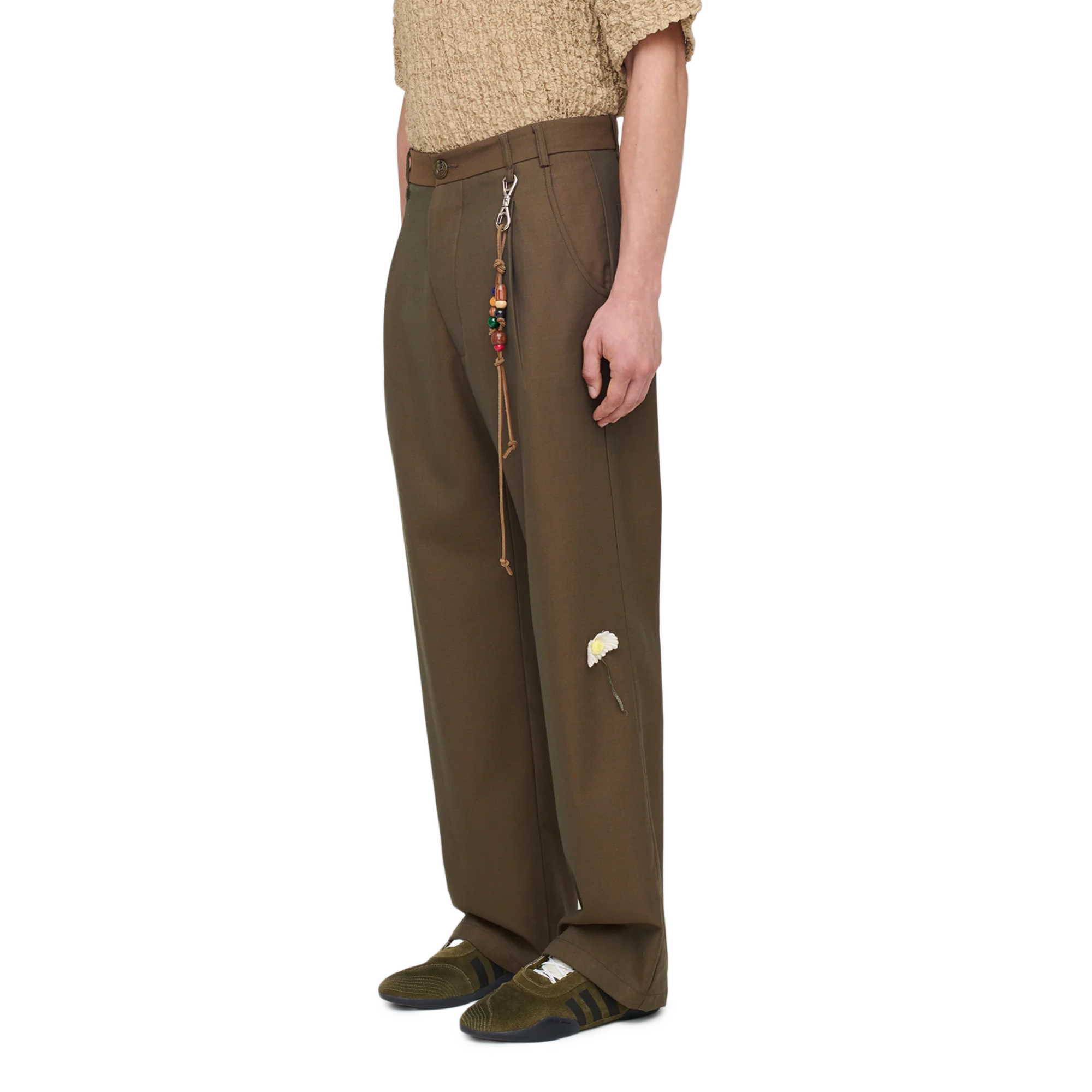 Song For The Mute "Flower" Loose Pleated Pant Brown