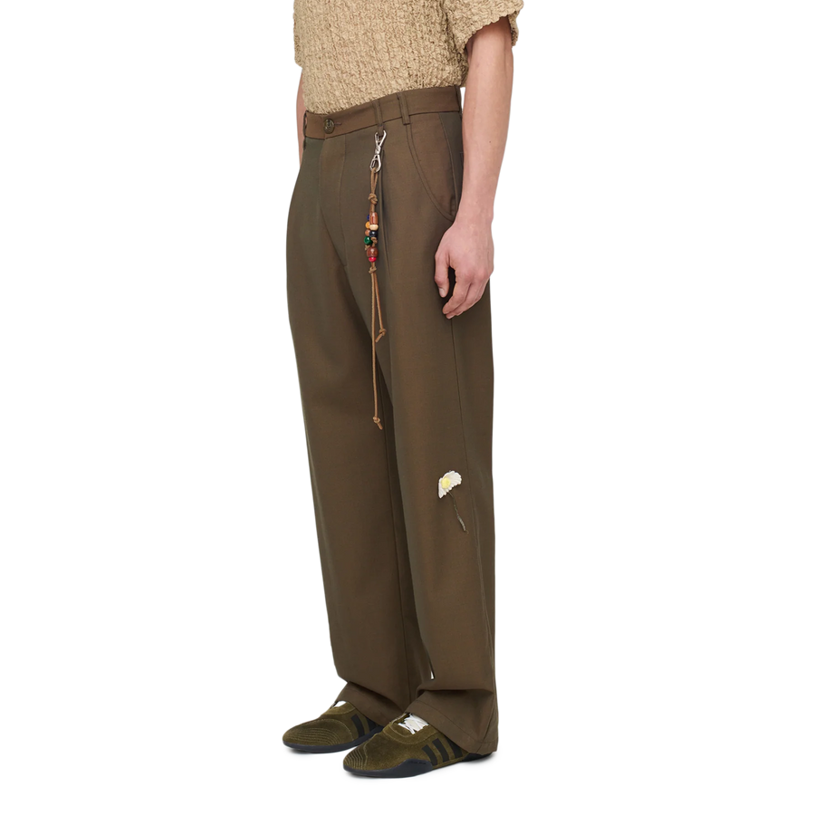Song For The Mute "Flower" Loose Pleated Pant Brown