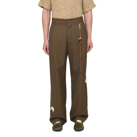 Song For The Mute "Flower" Loose Pleated Pant Brown