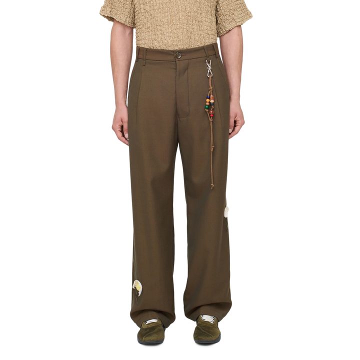 Song For The Mute "Flower" Loose Pleated Pant Brown
