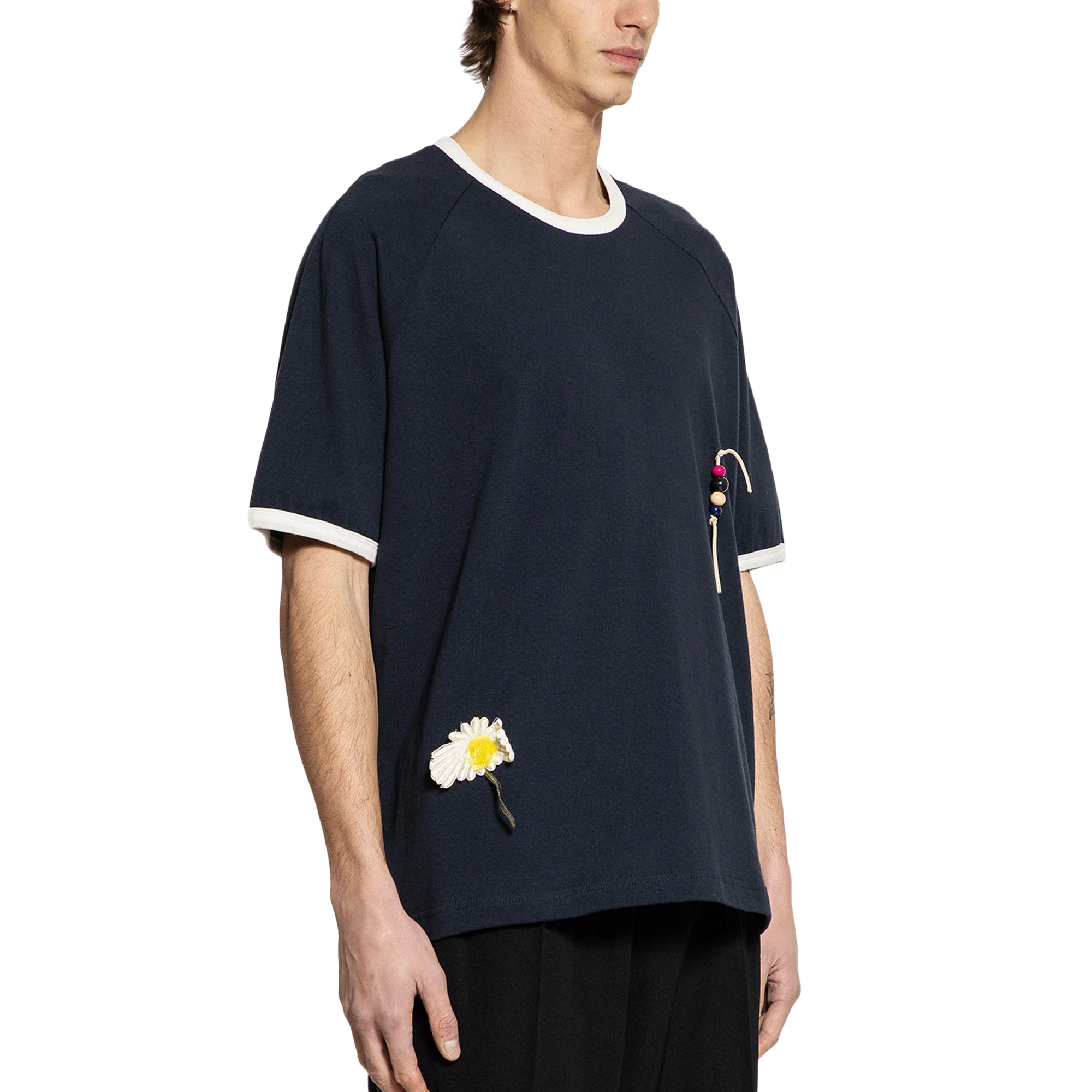 Song For The Mute "Flower" Raglan Short Sleeve Tee Navy