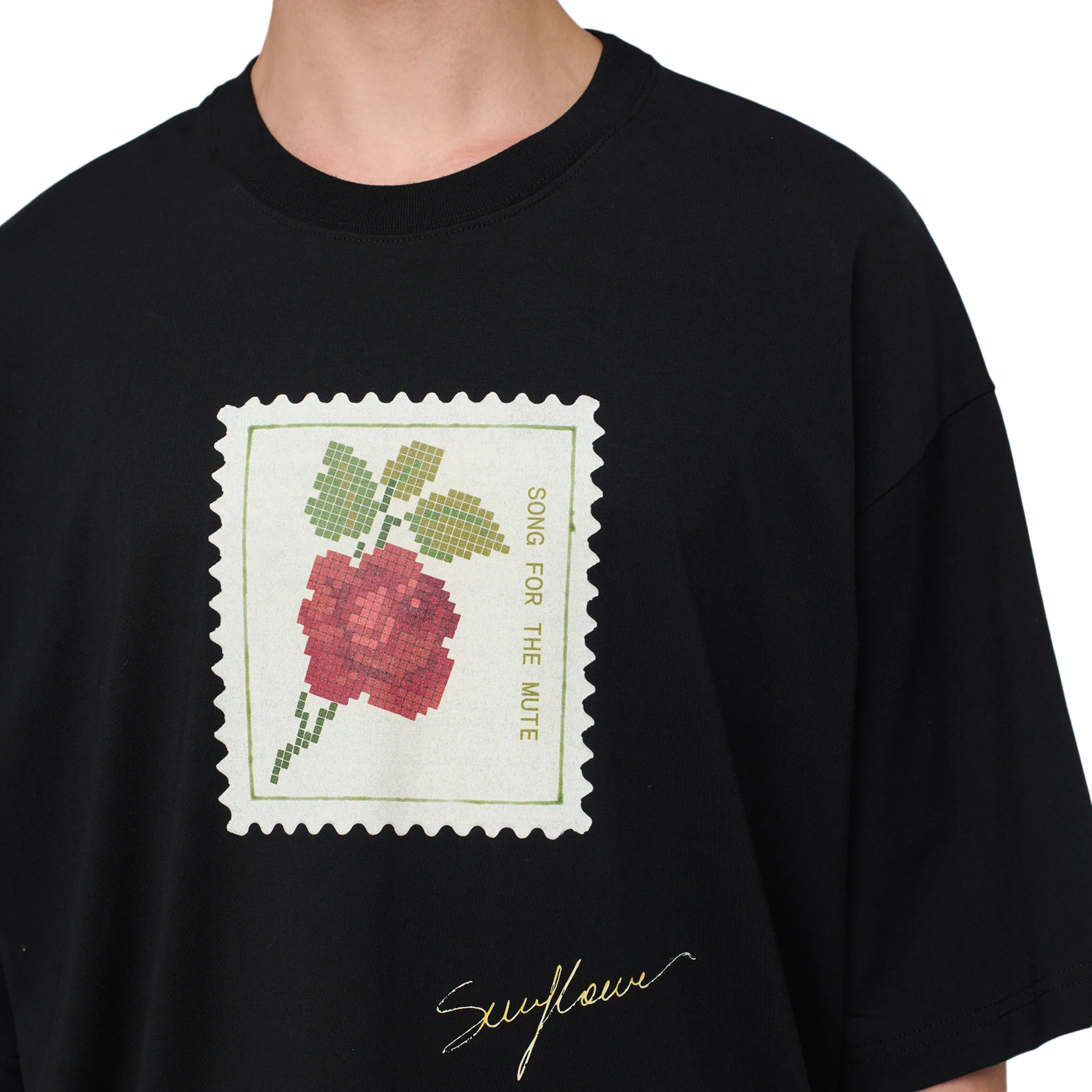 Song For The Mute "Rose Stamp" Gym Tee Black