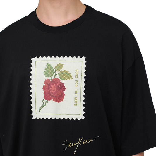 Song For The Mute "Rose Stamp" Gym Tee Black