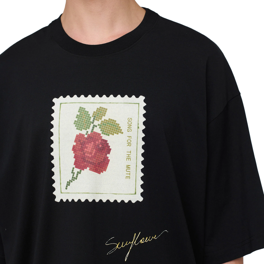 Song For The Mute "Rose Stamp" Gym Tee Black