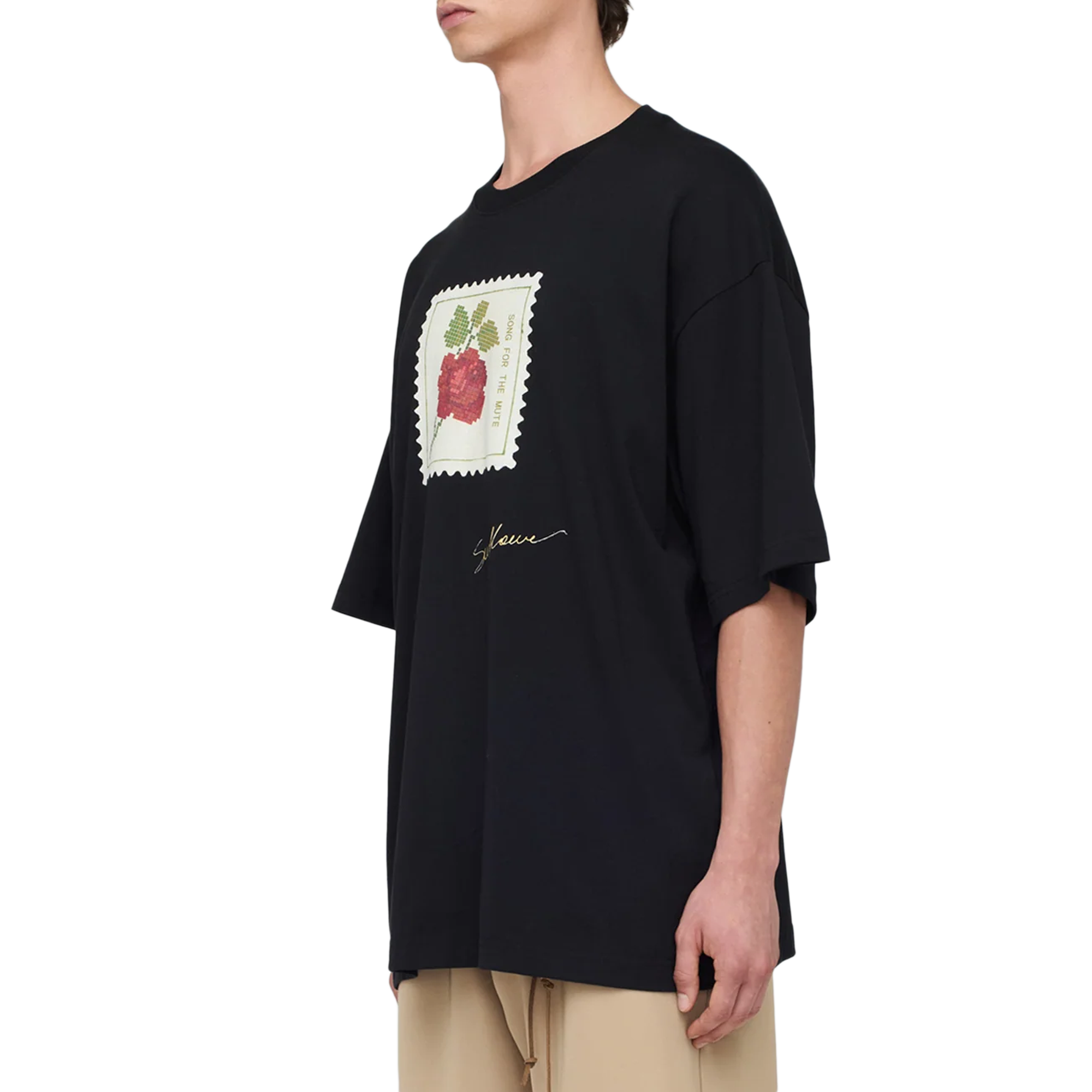 Song For The Mute "Rose Stamp" Gym Tee Black