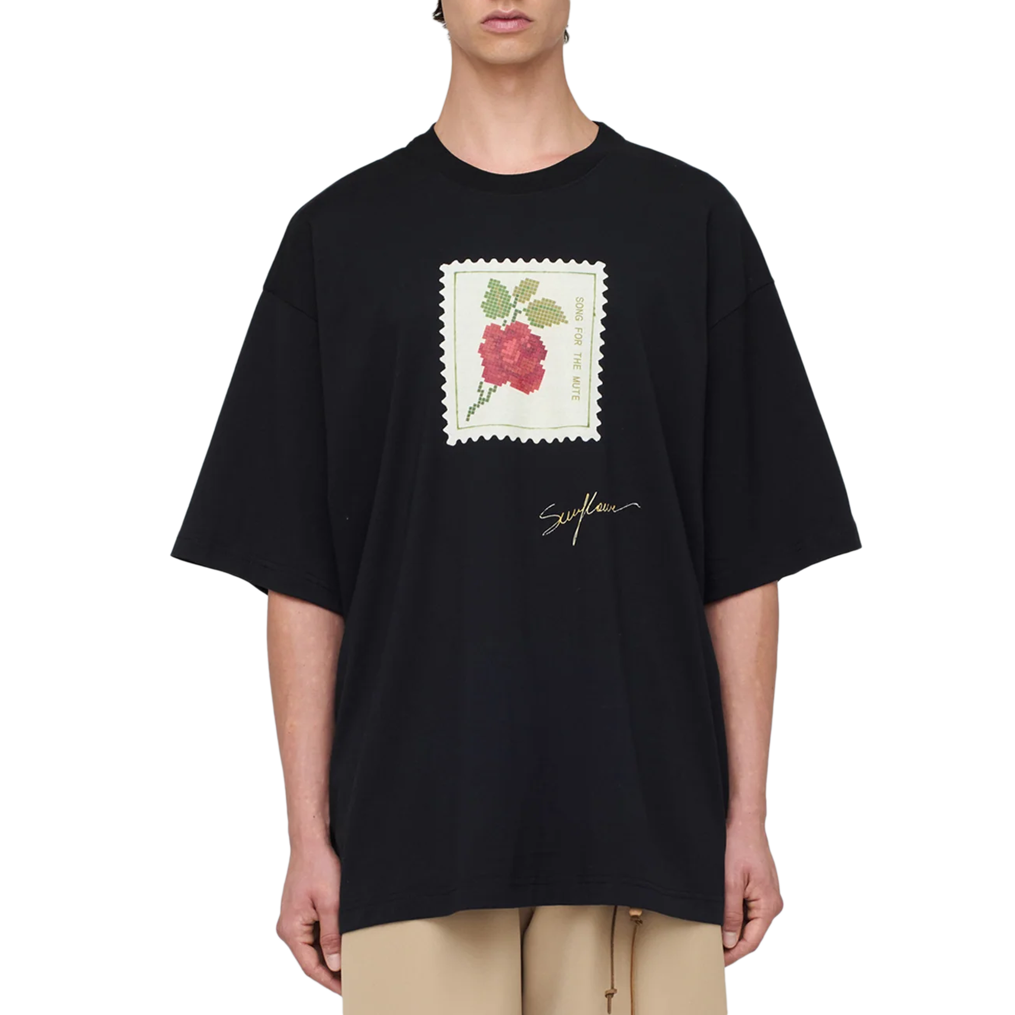 Song For The Mute "Rose Stamp" Gym Tee Black