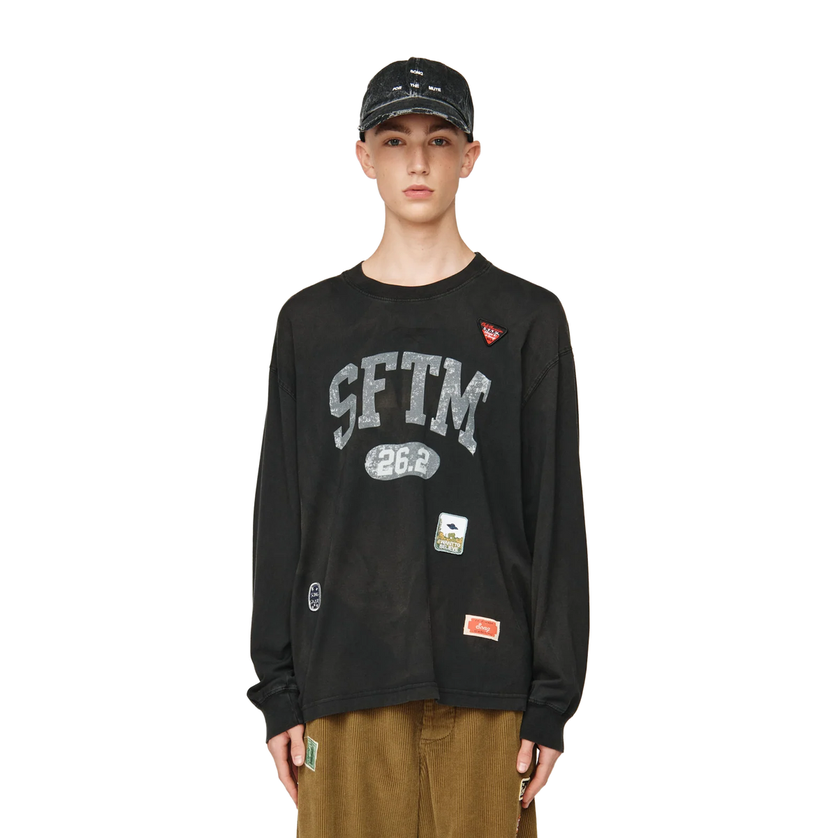Song For The Mute ''SFTM 26.2'' Oversized Crew Neck Pullover Overdye Smoke