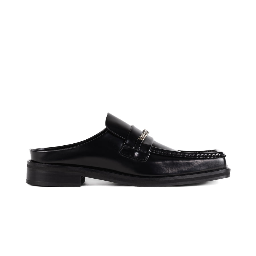 Martine Rose Square Toe Mule Black