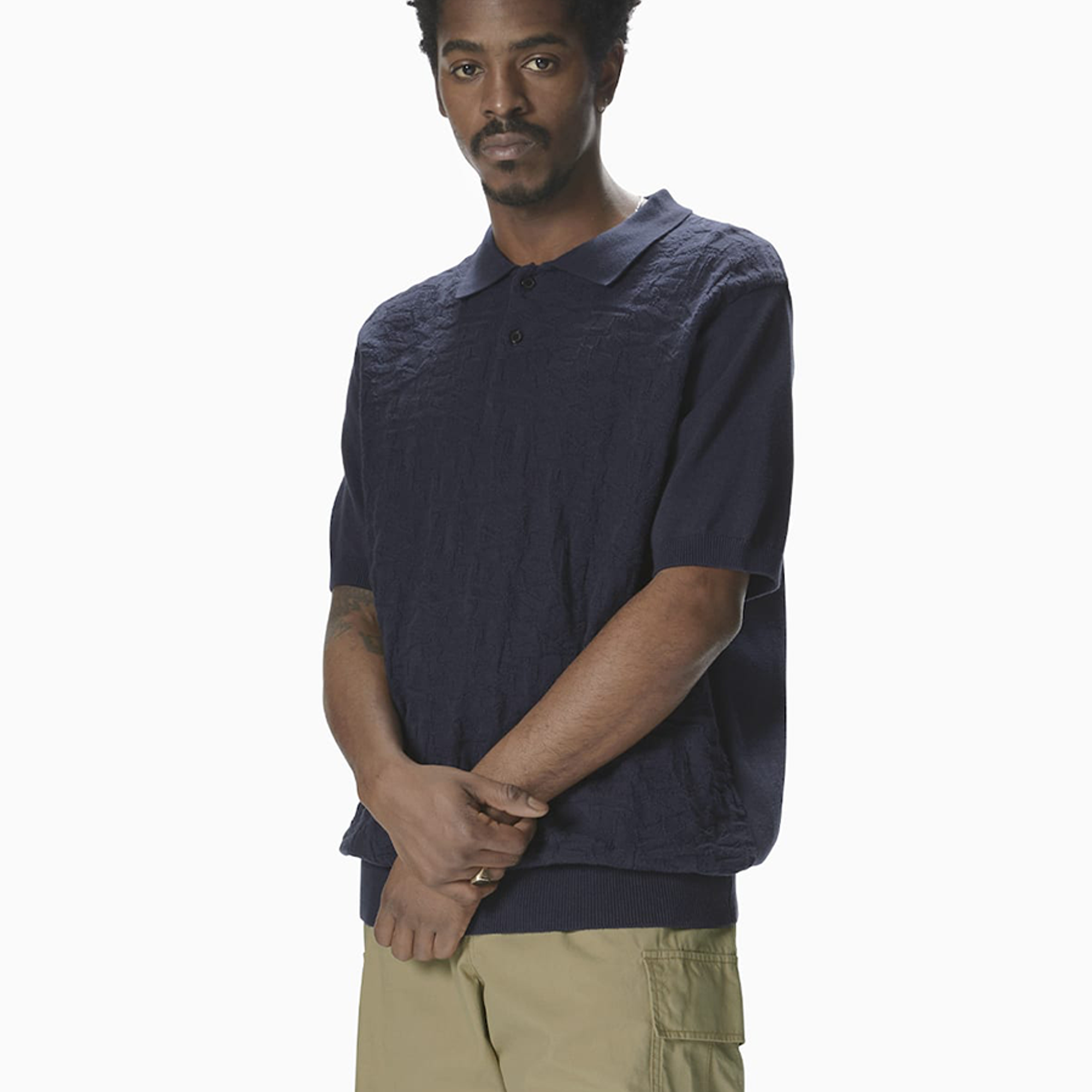 thisisneverthat Stacked TNT S/S Knit Polo Navy