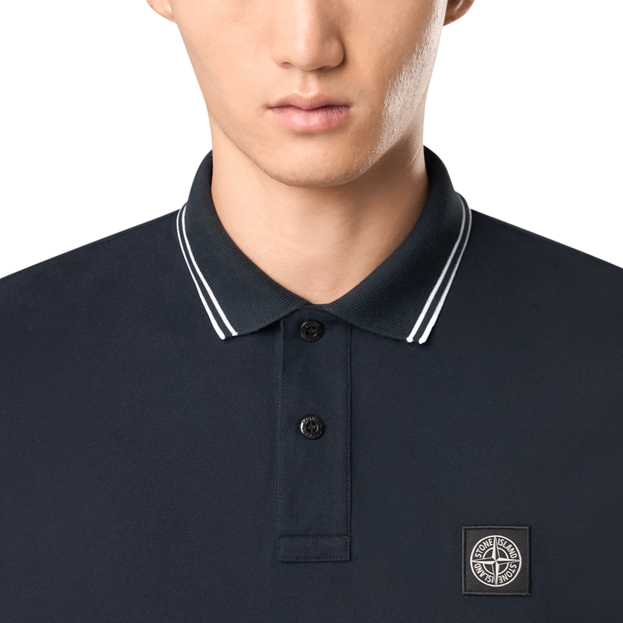 Stone Island Long Sleeve Polo 220006 Navy Blue