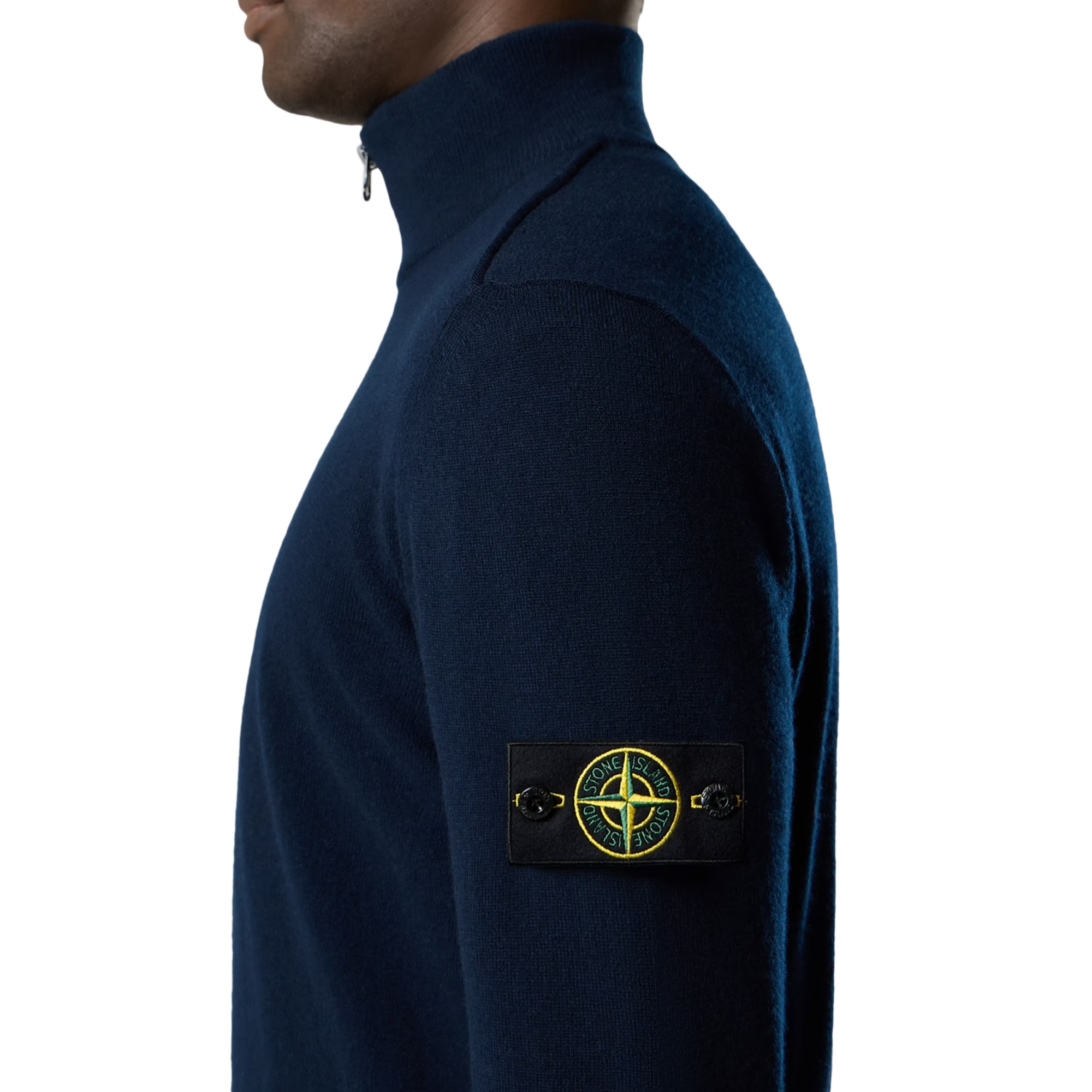 Stone Island Half Zip Knit Jumper Navy Blue 5100012