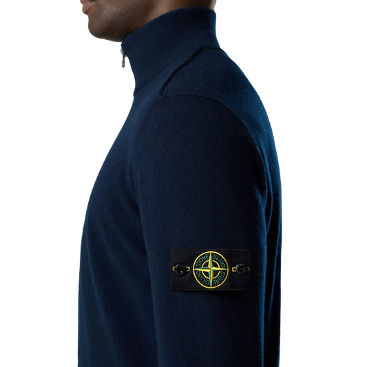 Stone Island Half Zip Knit Jumper Navy Blue 5100012