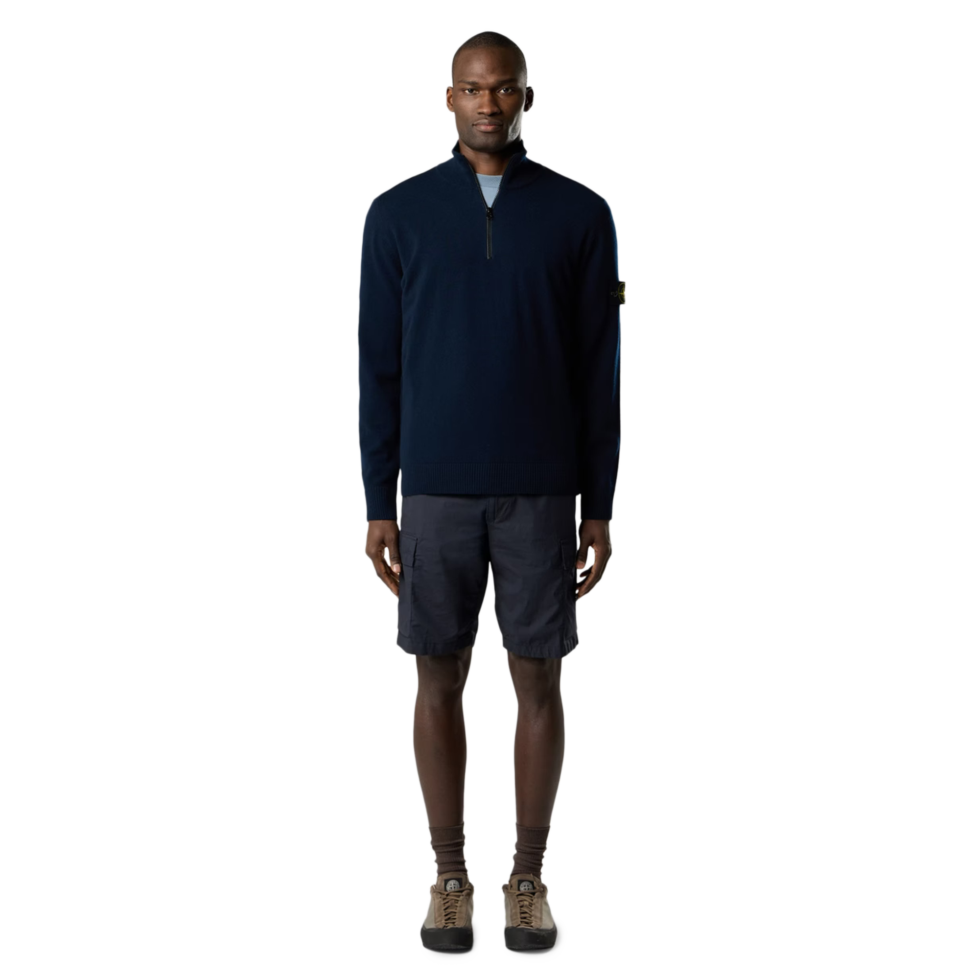 Stone Island Half Zip Knit Jumper Navy Blue 5100012