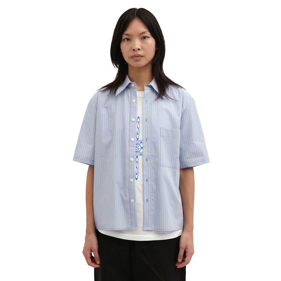 Pseushi Summer Shirt Blue Stripes