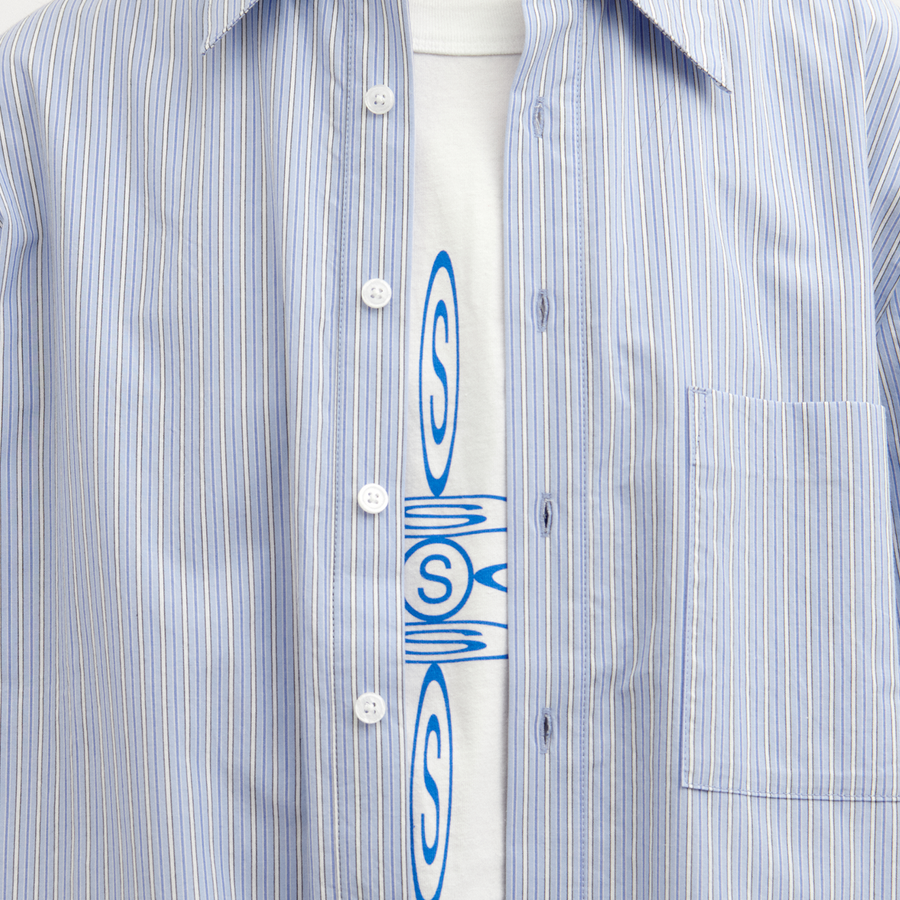 Pseushi Summer Shirt Blue Stripes