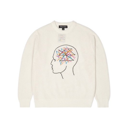 Kidsuper Thoughts In My Head Loose Gauge Sweater Bone