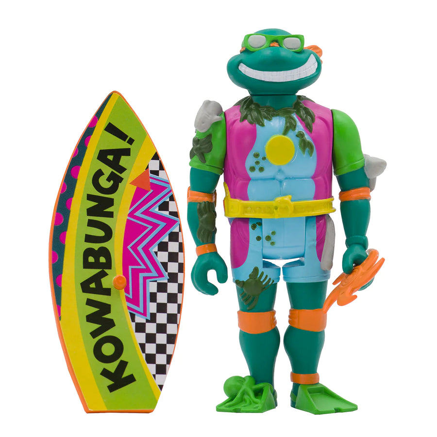 Super7 Teenage Mutant Ninja Turtles ReAction Sewer Surfer Michelangelo