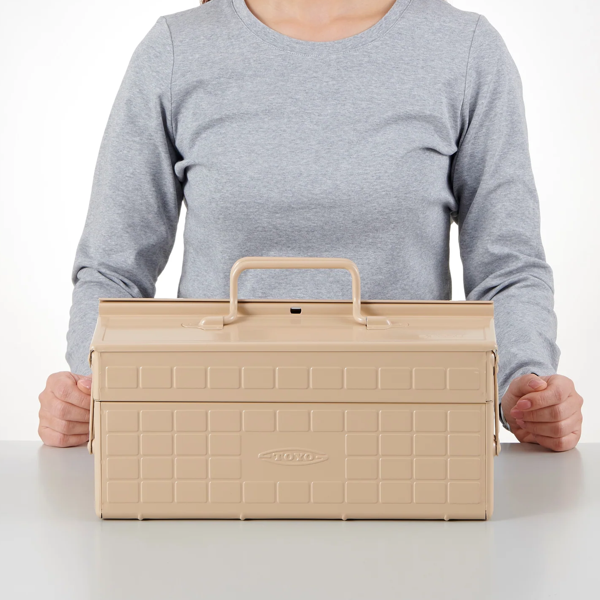 Toyo Steel Two-Stage Toolbox ST-350 35cm Beige