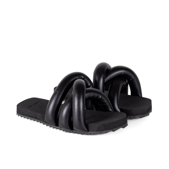 Yume Yume Tyre Slide Black Vegan Leather