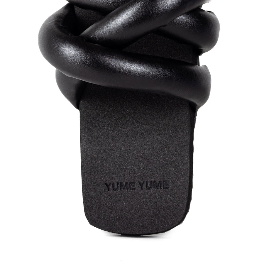 Yume Yume Tyre Slide Puffy Black Vegan Leather