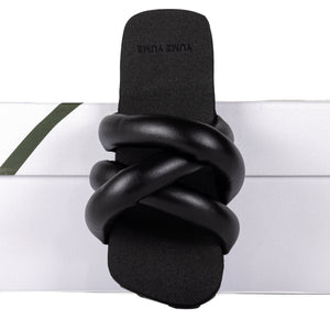 Yume Yume Tyre Slide Black Vegan Leather