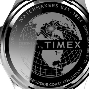Timex Harborside Coast 43mm Two-Tone Green TR Black Dial Bracelet Watch TW2V42100