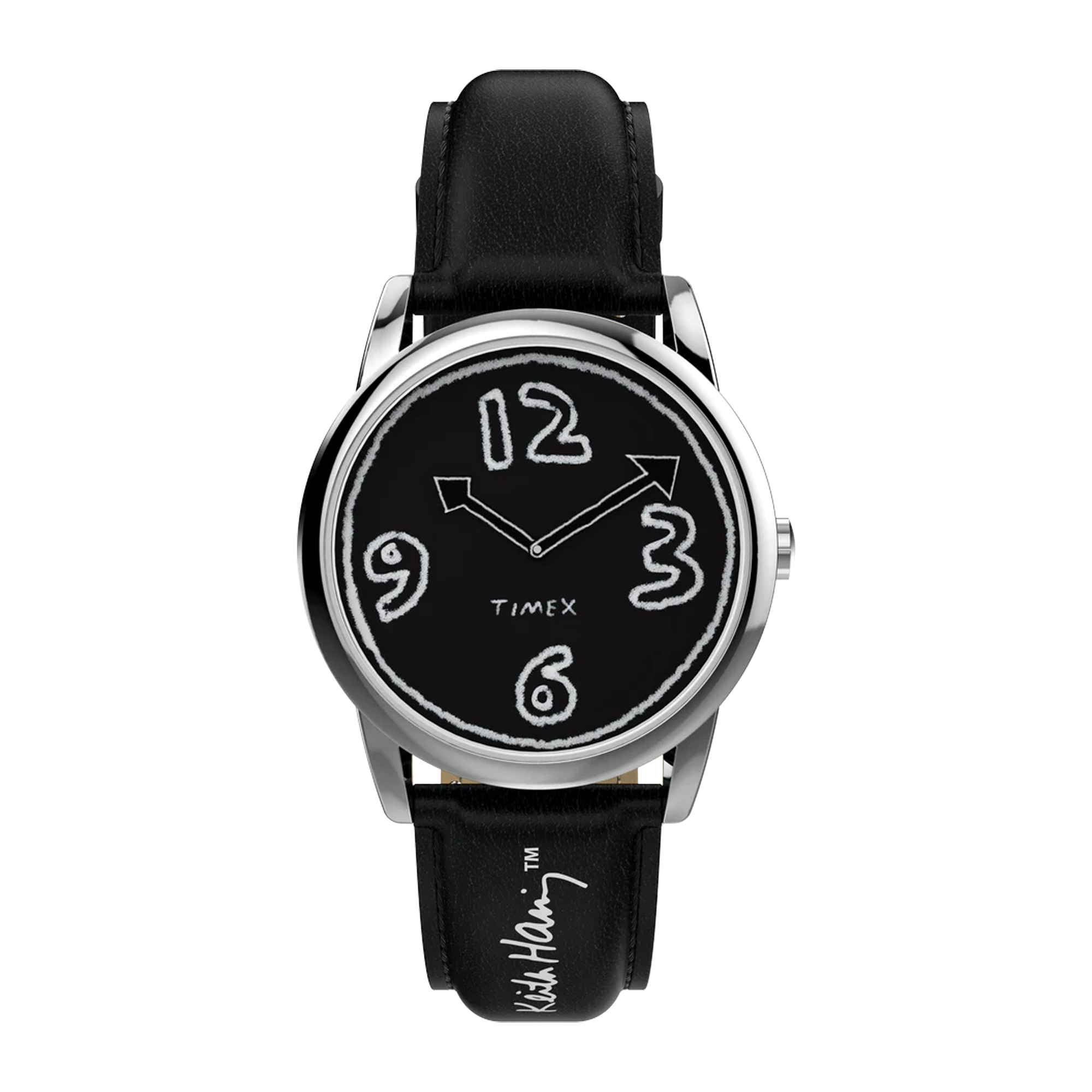 Timex x Keith Haring Silver Black Leather band TW2W25400 – Laced