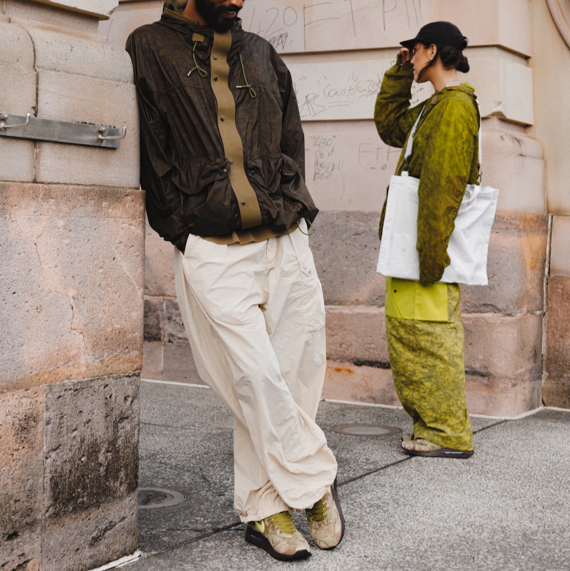 Ten c Pantalone Cargo Tasconato Bianco Garza