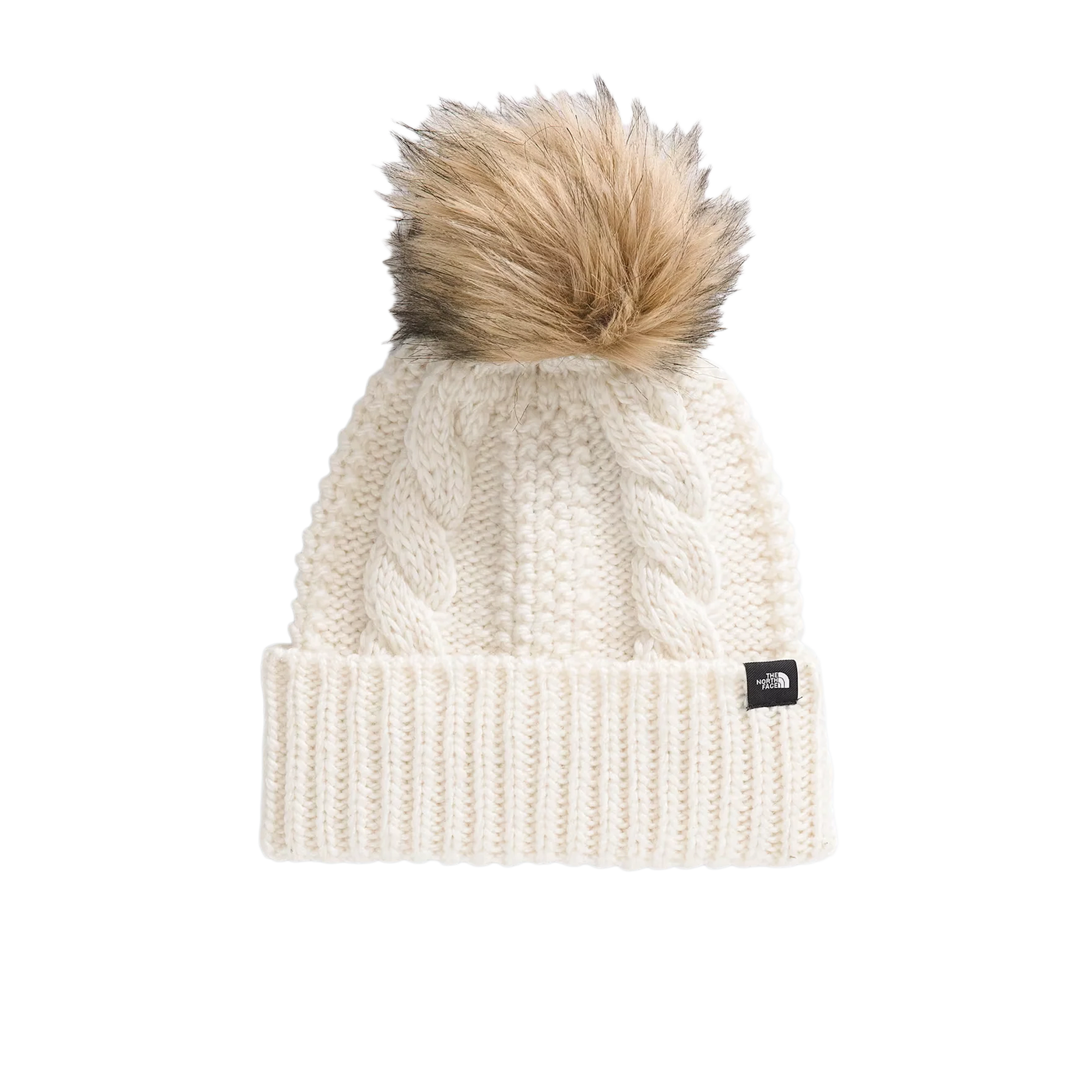 The North Face Oh Mega Fur Pom Beanie White Dune