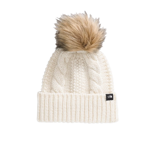The North Face Oh Mega Fur Pom Beanie White Dune