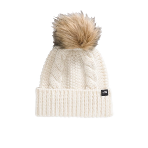 The North Face Oh Mega Fur Pom Beanie White Dune
