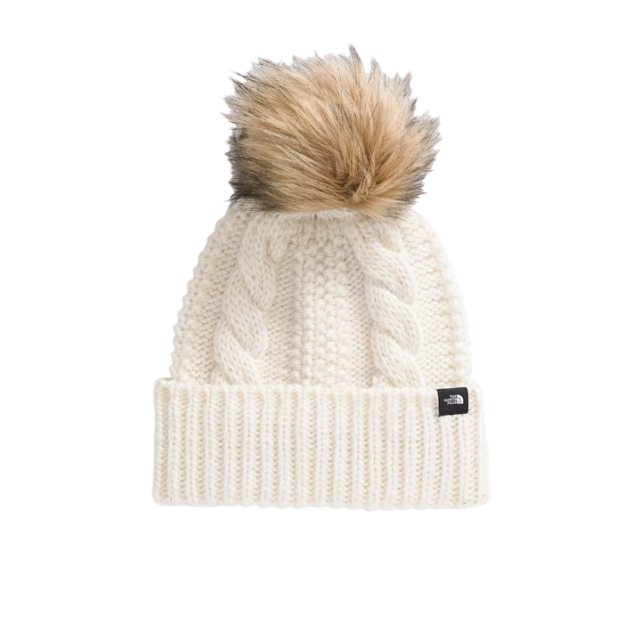 The North Face Oh Mega Fur Pom Beanie White Dune