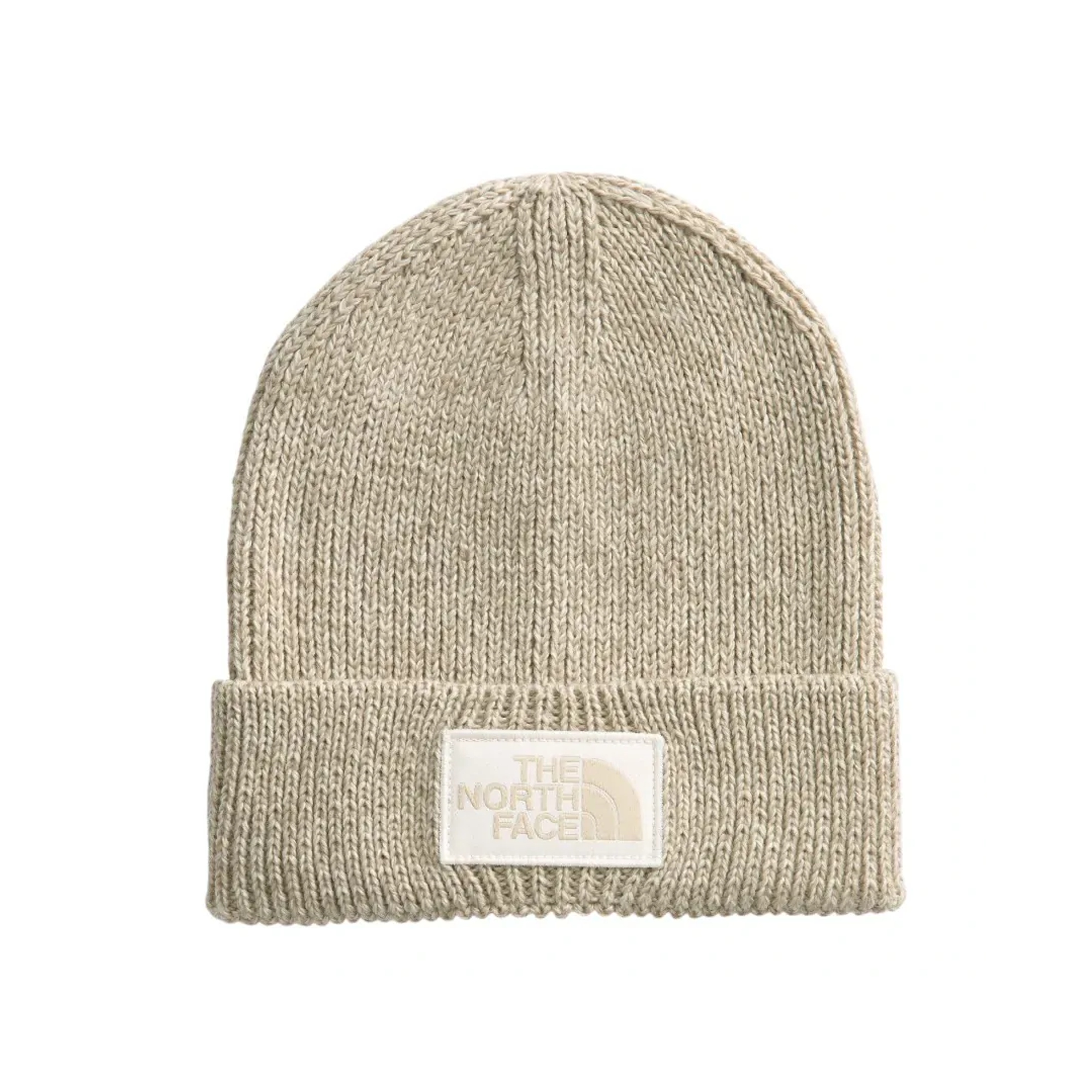 The North Face TNF Logo Box Cuffed Beanie Gravel Heather/White Dune NF0A8CHEFG1