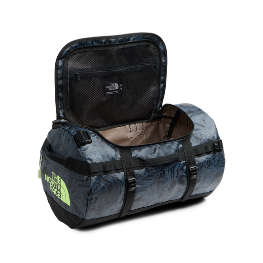 The North Face Basecamp Duffel Small TNF Black Glowing Topo Print
