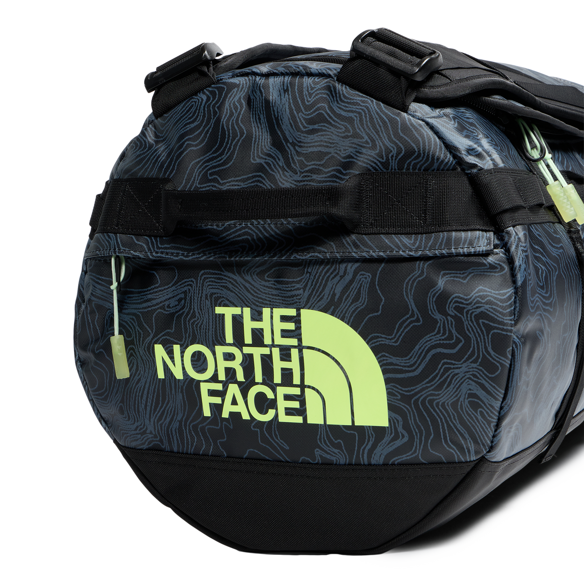 The North Face Basecamp Duffel Small TNF Black Glowing Topo Print