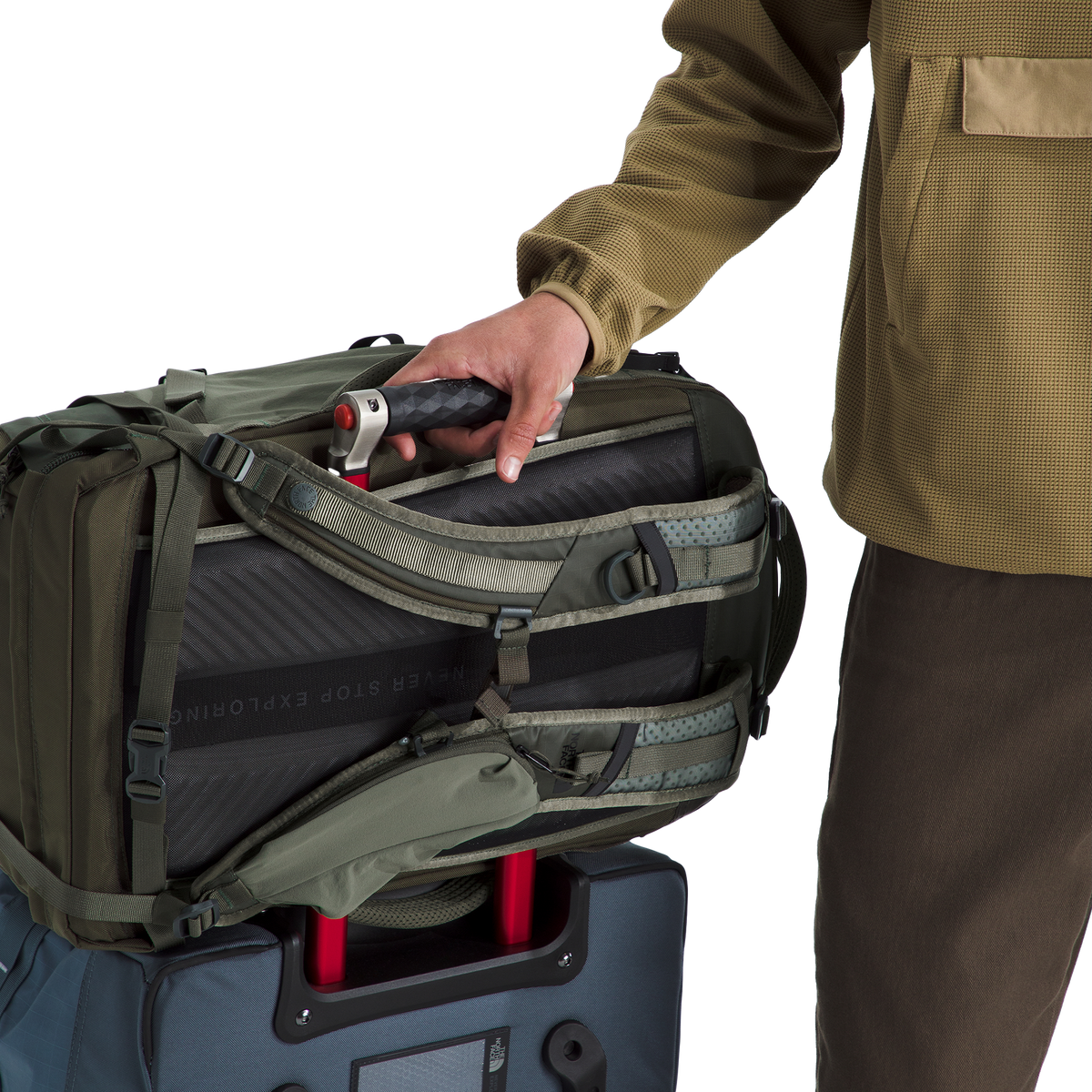 The North Face Basecamp Voyager Pro Travel Pack New Taupe Green/TNF Black
