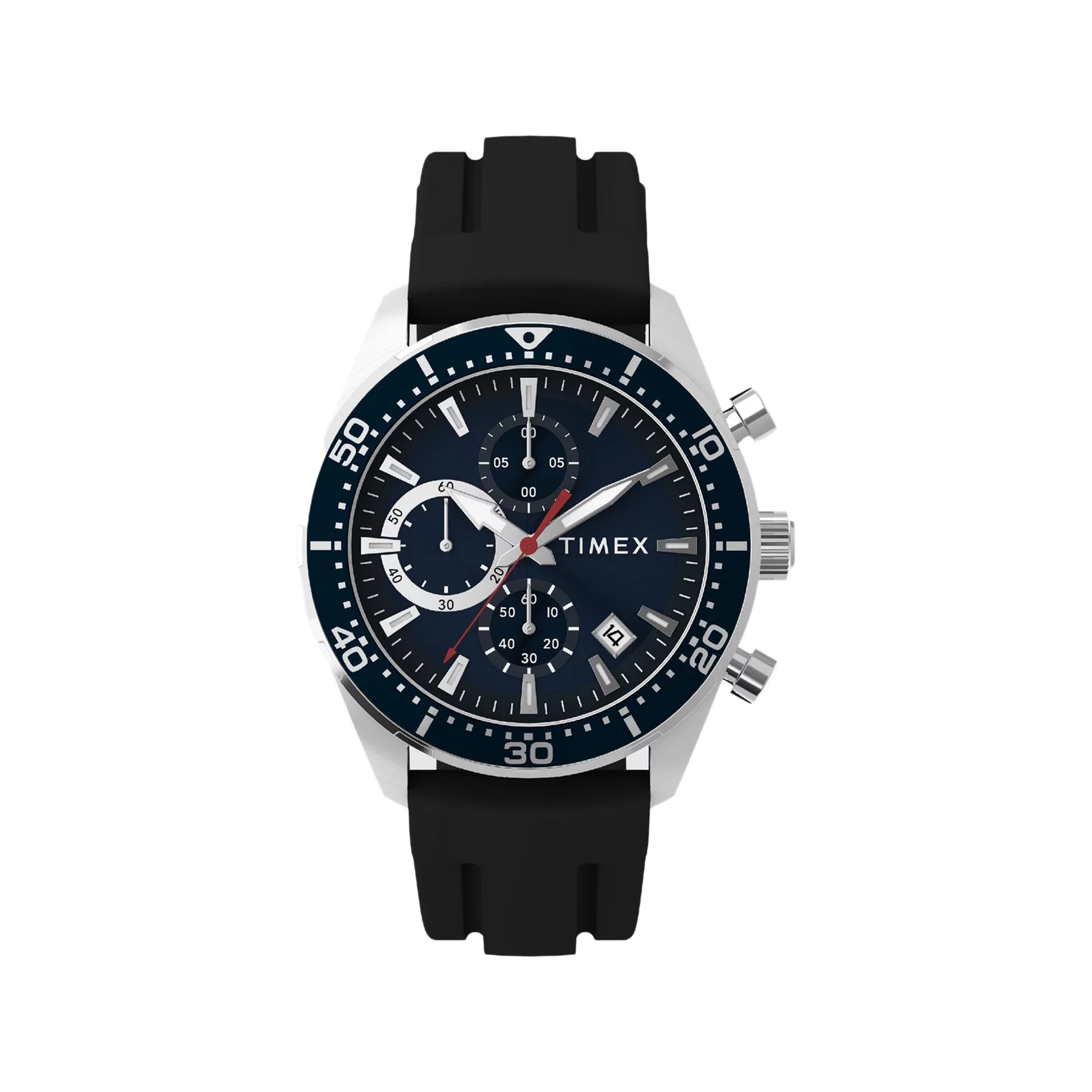Timex Ridgefield Chronograph 42 Black Silicon TW2Y62300