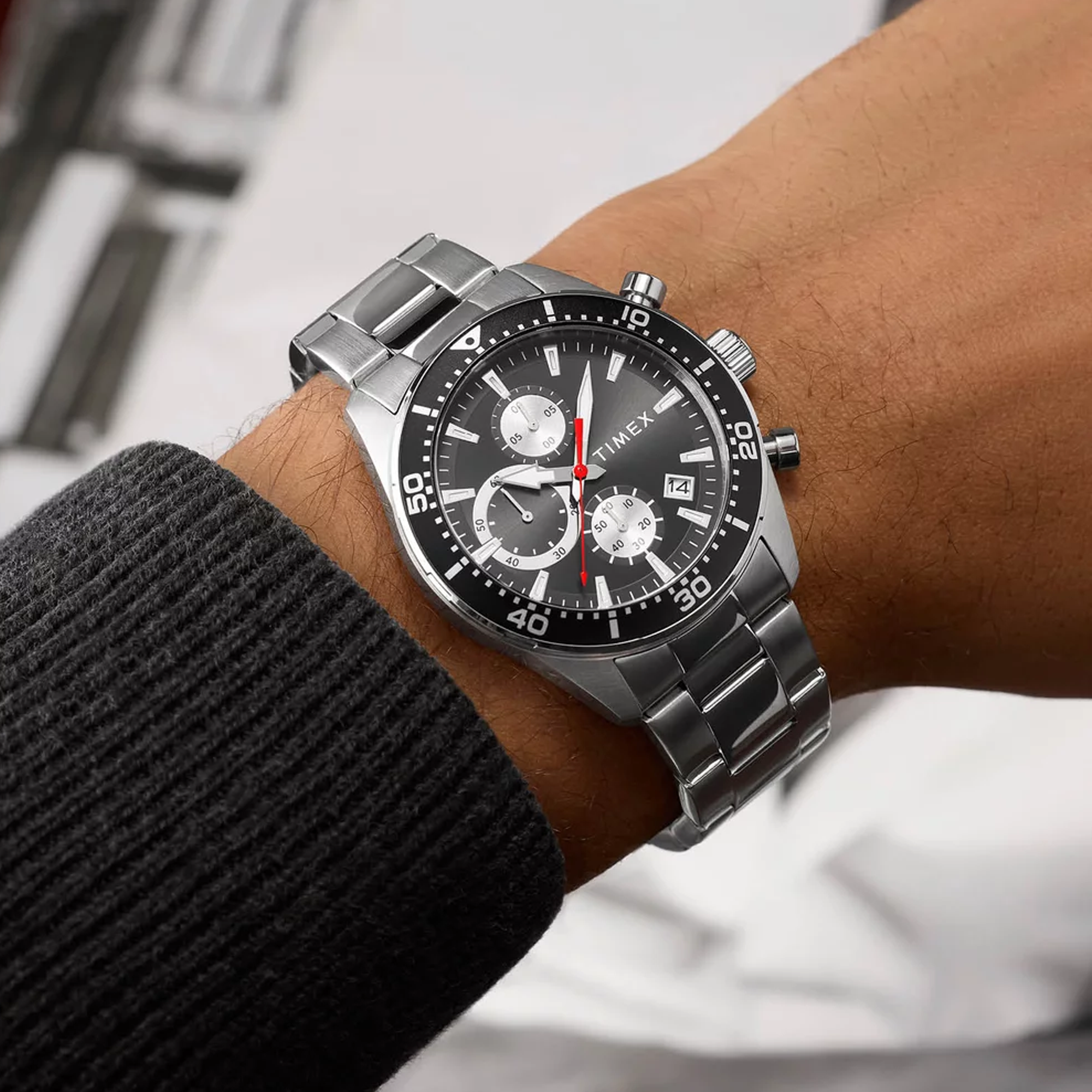 Timex Ridgefield Chronograph 42 Silver Bracelet TW2 Y56900