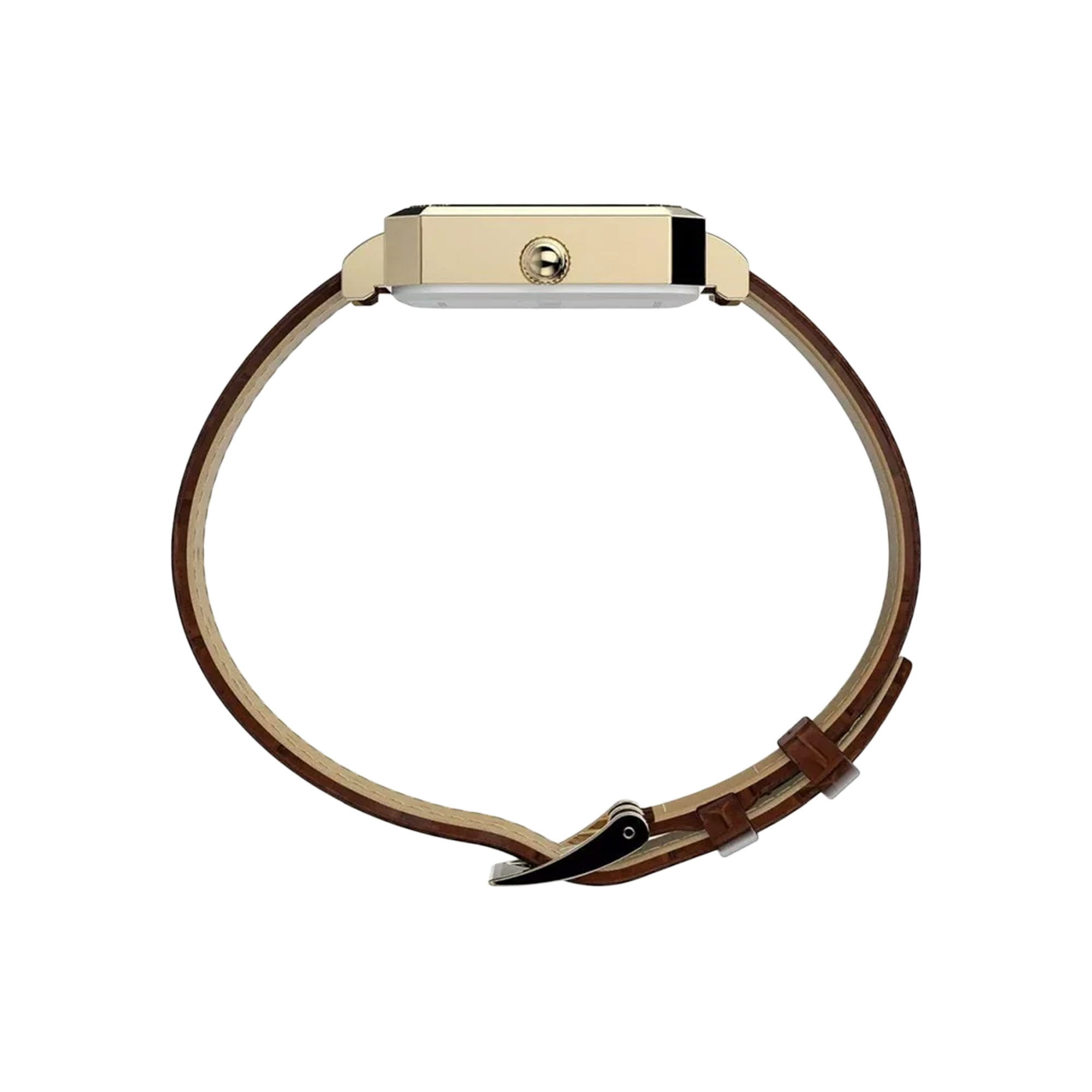 Timex Women's Rectangle Gold Brown Leather TW2Y00900