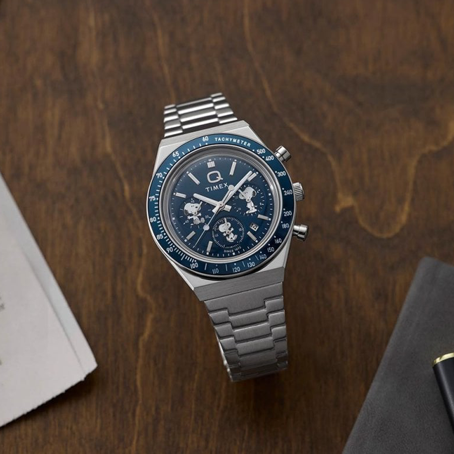 Timex x Peanuts - Q Chronograph Peanuts Blue Dial Bracelet 40mm Watch