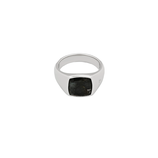 Tom Wood Kay Ring Black Larvikite