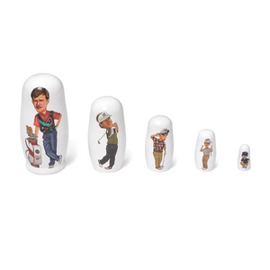 Metalwood Nesting Dolls White