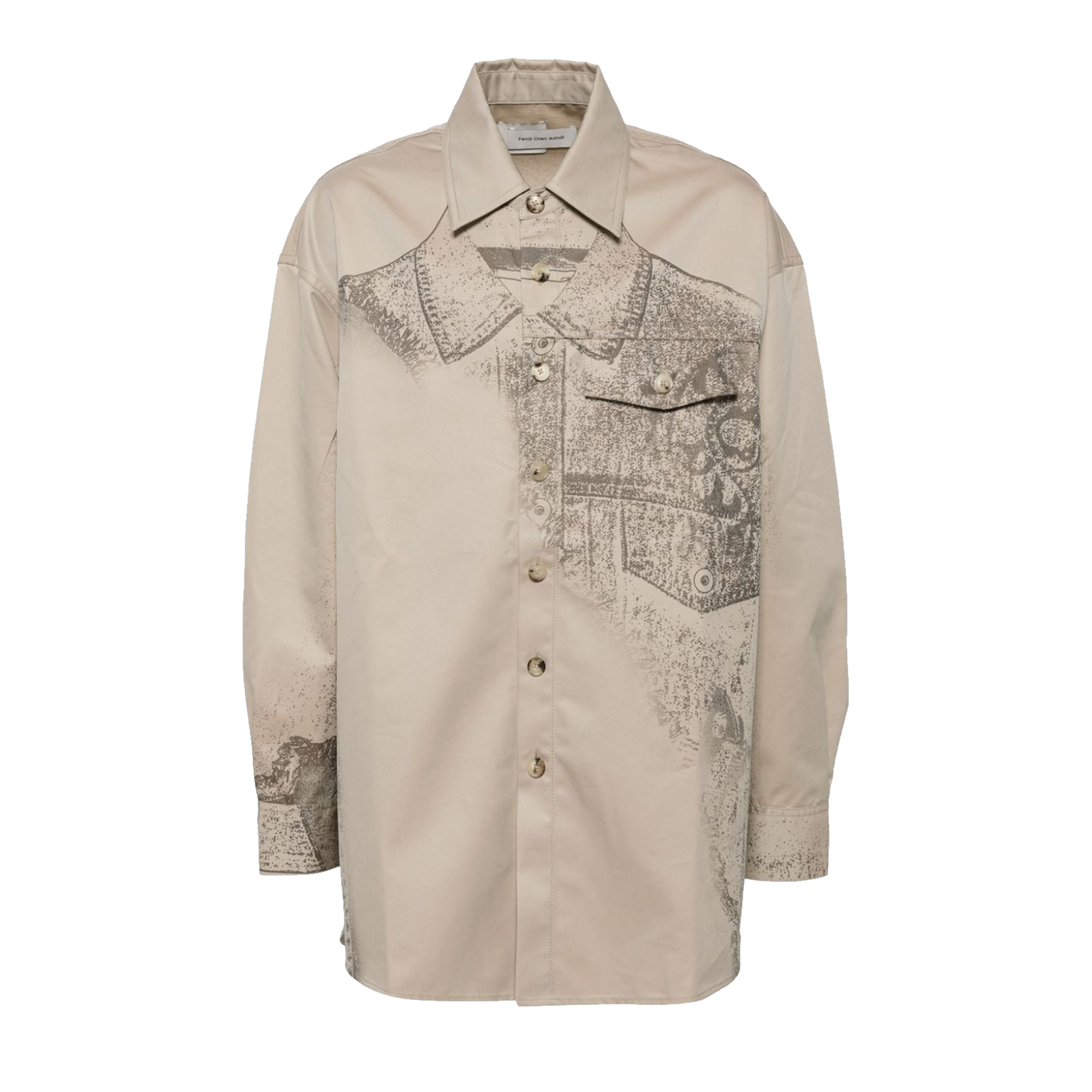 Feng Chen Wang  Deconstruction Printed Jacket Khaki