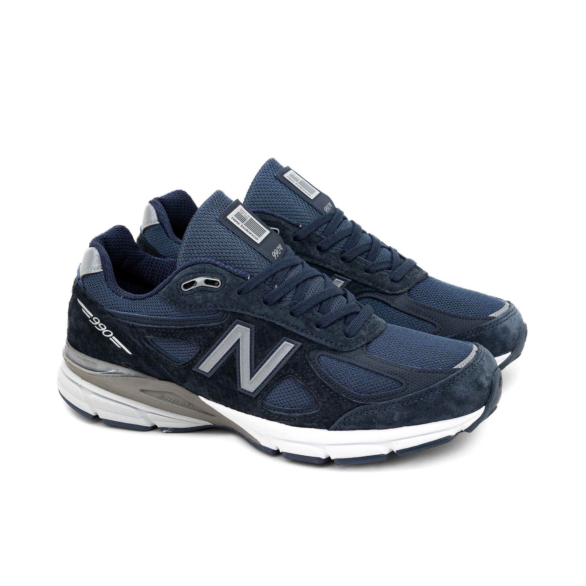 New Balance 990v4 Made in USA Navy Silver U990NV4 Laced