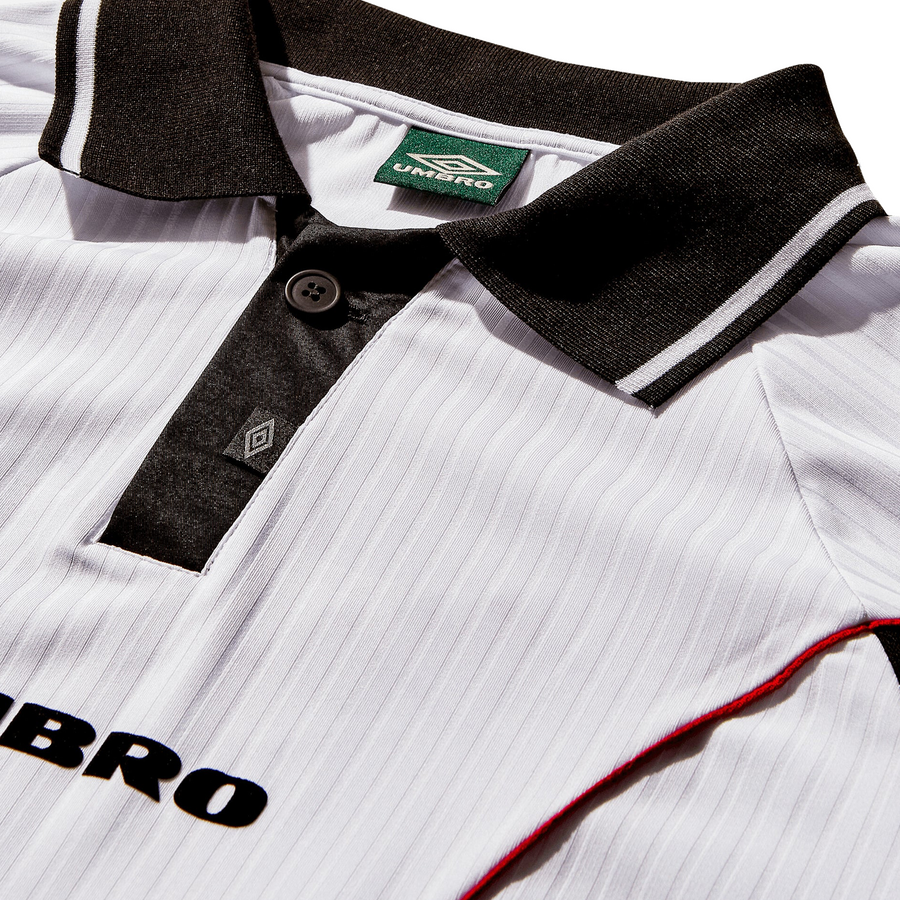 Umbro Gingham Cut Up Polo White