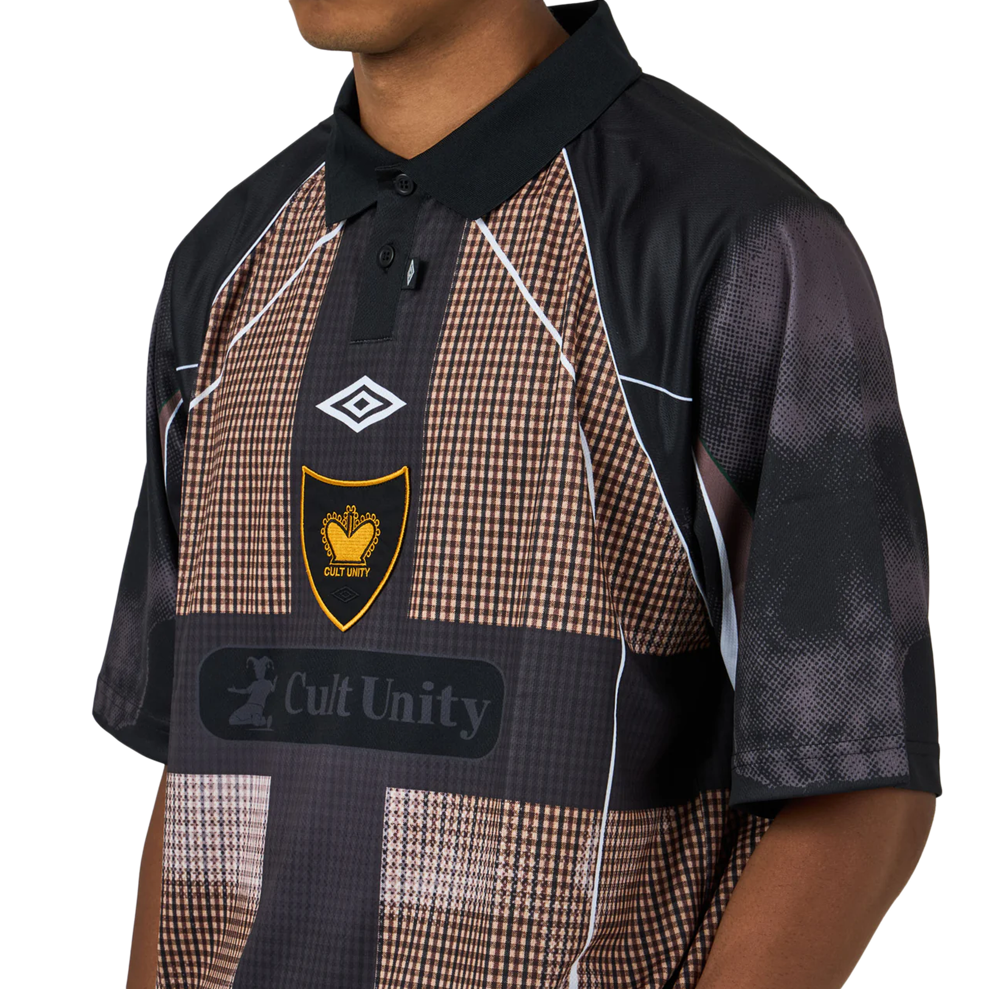 Umbro Cult Unity Check Polo Beige Black