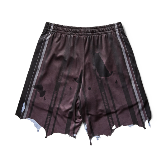 Umbro Distressed Shorts Purple Black